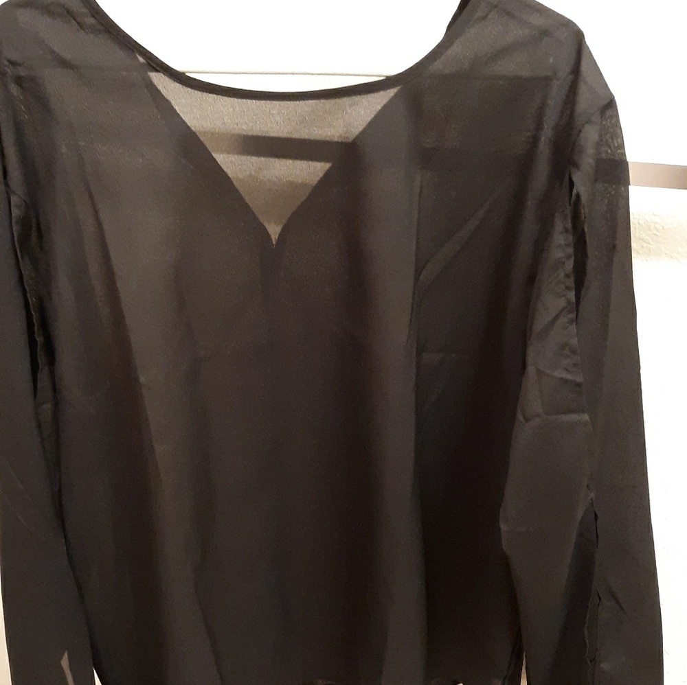 Sheer cold shoulder blouse- NWOT